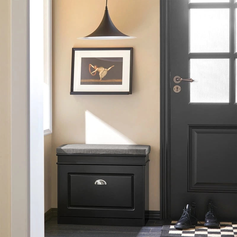 SoBuy FSR82-LW, banc de rangement pour chaussures d'entrée avec tiroir rabattable