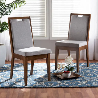 Octavia Modern and Contempory Upholstered Wood Dining Chair Set(2PC)