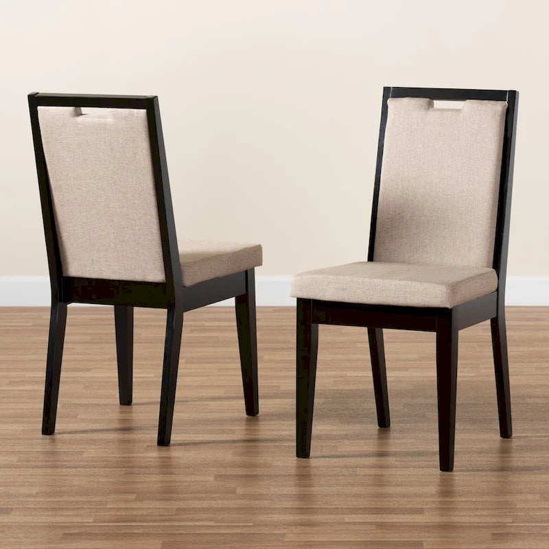 Ensemble de chaises de salle à manger Octavia modernes et contemporaines en bois rembourré (2 pièces)