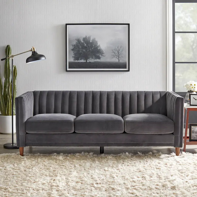 Lifestorey Paxton Channel Back Tuxedo Sofa