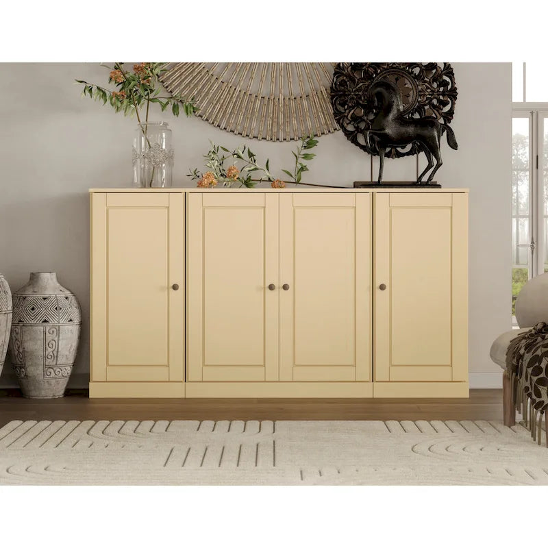 Buffet 100 % bois massif 65 avec portes en verre clair, dépoli ou en bois massif de Palace Imports
