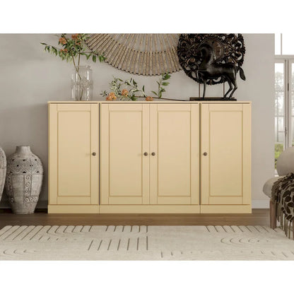 Buffet 100 % bois massif 65 avec portes en verre clair, dépoli ou en bois massif de Palace Imports