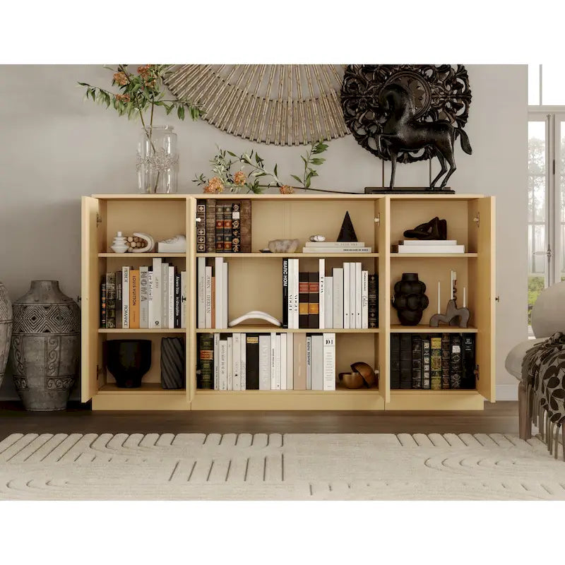 Buffet 100 % bois massif 65 avec portes en verre clair, dépoli ou en bois massif de Palace Imports