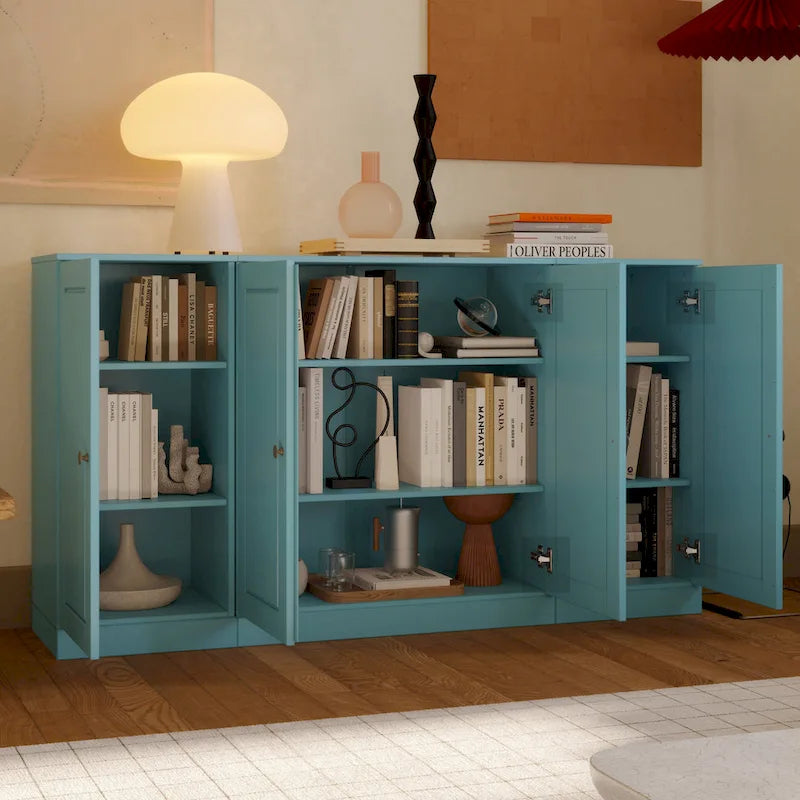 Buffet 100 % bois massif 65 avec portes en verre clair, dépoli ou en bois massif de Palace Imports