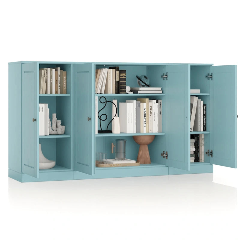 Buffet 100 % bois massif 65 avec portes en verre clair, dépoli ou en bois massif de Palace Imports