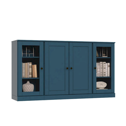 Buffet 100 % bois massif 65 avec portes en verre clair, dépoli ou en bois massif de Palace Imports