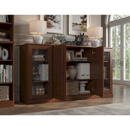 Buffet 100 % bois massif 65 avec portes en verre clair, dépoli ou en bois massif de Palace Imports