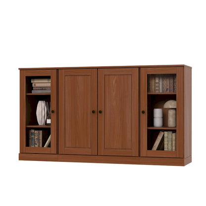 Buffet 100 % bois massif 65 avec portes en verre clair, dépoli ou en bois massif de Palace Imports