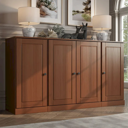Buffet 100 % bois massif 65 avec portes en verre clair, dépoli ou en bois massif de Palace Imports