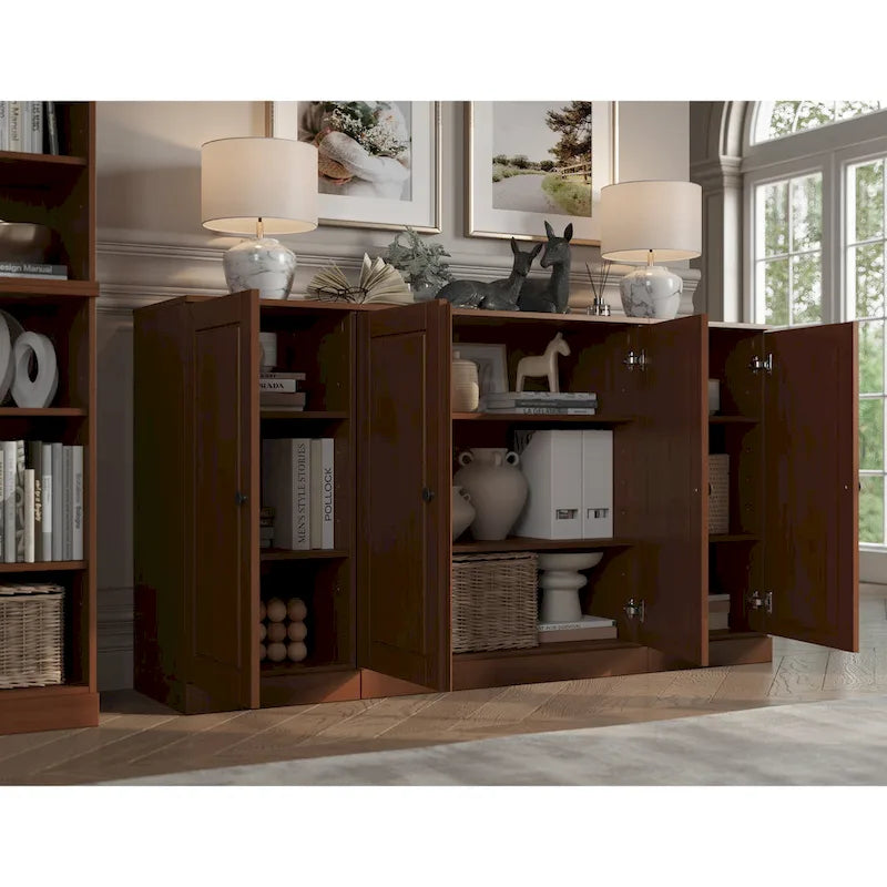 Buffet 100 % bois massif 65 avec portes en verre clair, dépoli ou en bois massif de Palace Imports