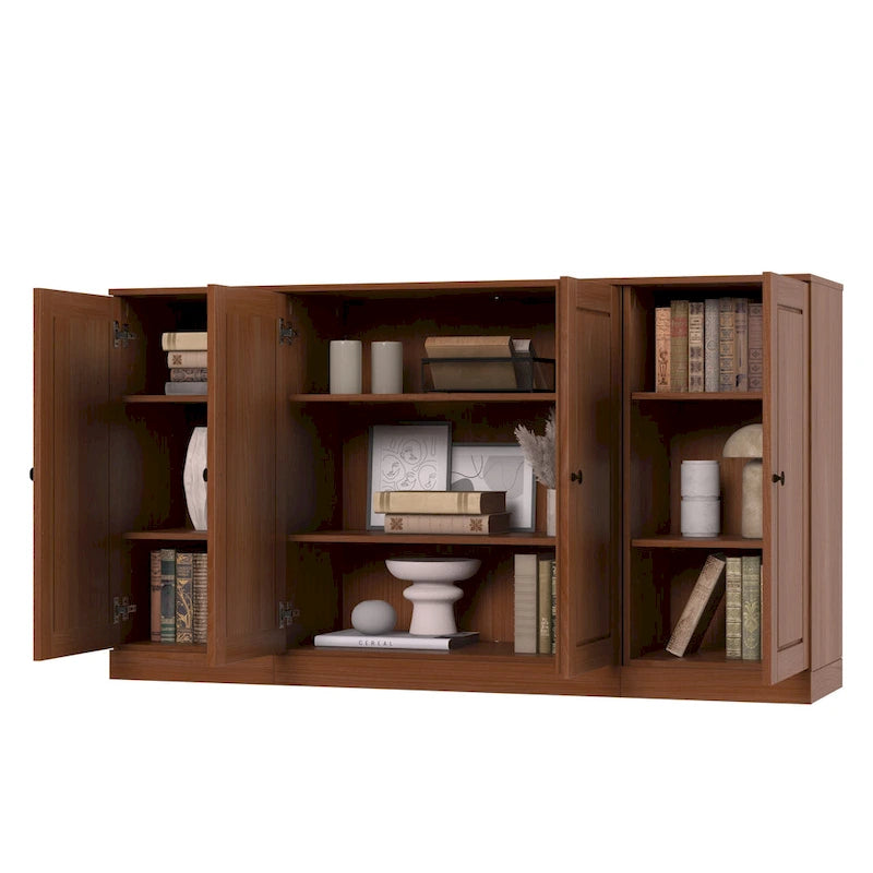 Buffet 100 % bois massif 65 avec portes en verre clair, dépoli ou en bois massif de Palace Imports