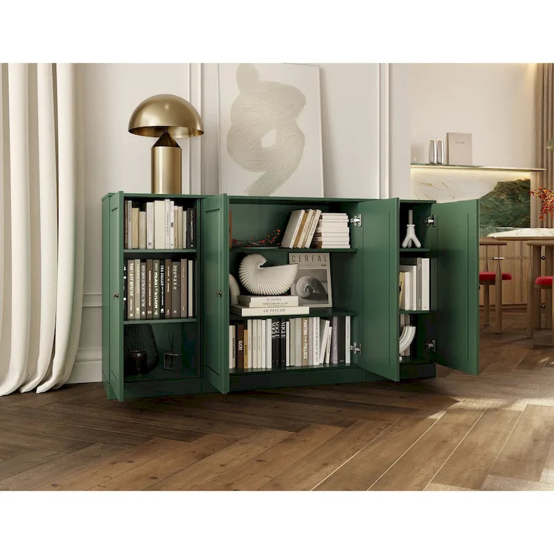 Buffet 100 % bois massif 65 avec portes en verre clair, dépoli ou en bois massif de Palace Imports