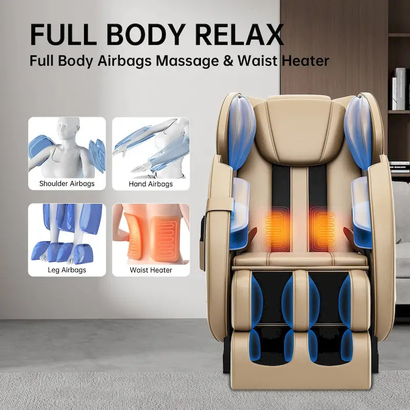 Fauteuil de massage chauffant Ukuowu Favor-MM350 avec mode zéro gravité et lecteur de musique Bluetooth