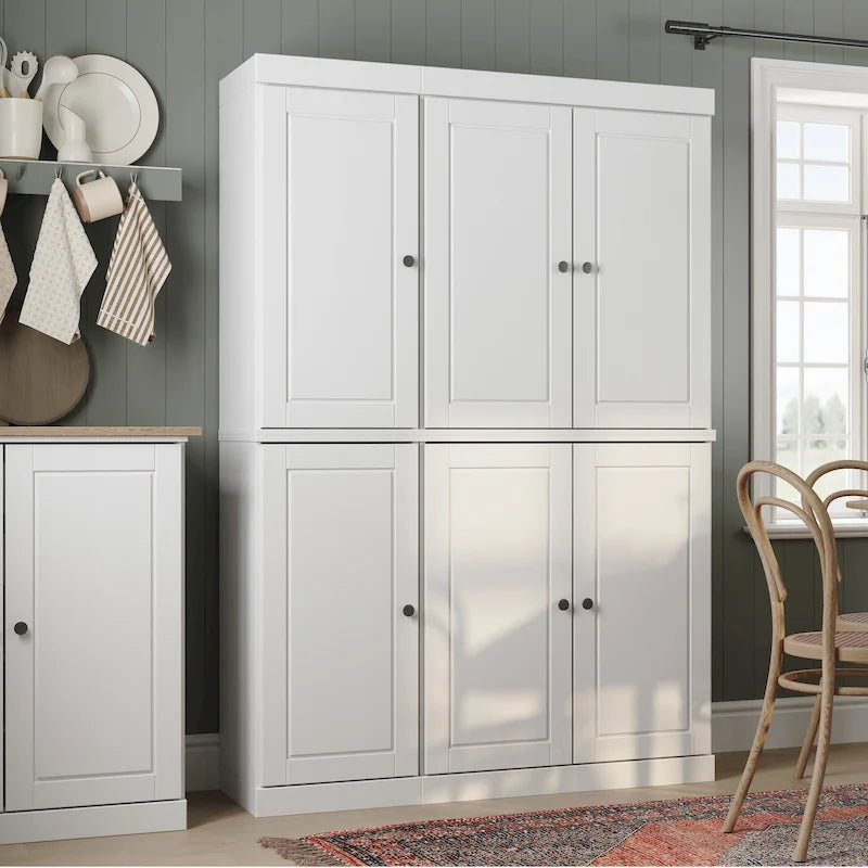 Armoire à vaisselle Palace Imports 100 % bois massif, 48,5 po, avec portes en verre opaque ou transparent et étagères réglables - 48,5 x 71,5 po