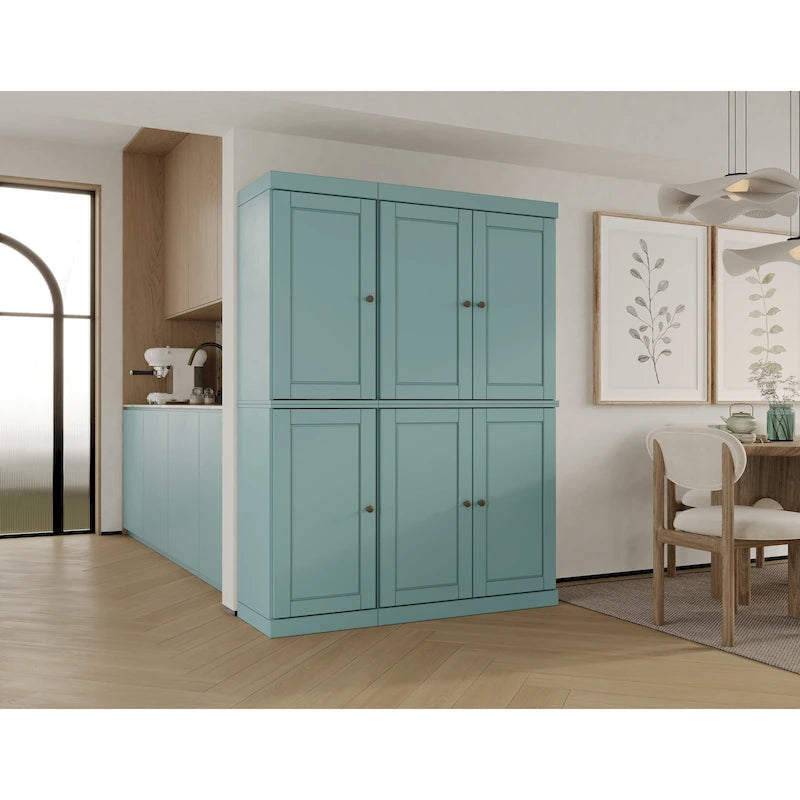 Armoire à vaisselle Palace Imports 100 % bois massif, 48,5 po, avec portes en verre opaque ou transparent et étagères réglables - 48,5 x 71,5 po