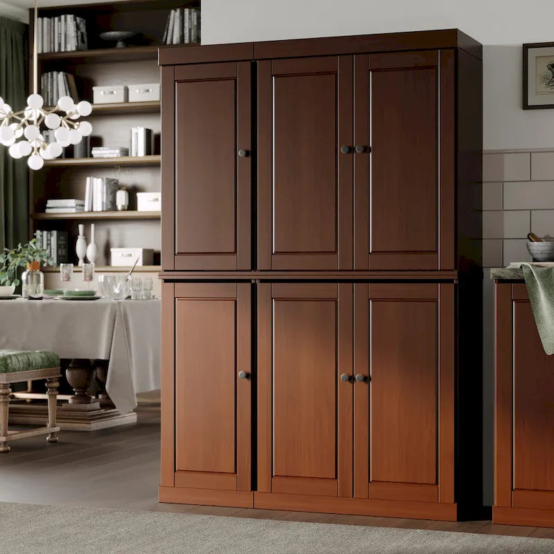Armoire à vaisselle Palace Imports 100 % bois massif, 48,5 po, avec portes en verre opaque ou transparent et étagères réglables - 48,5 x 71,5 po
