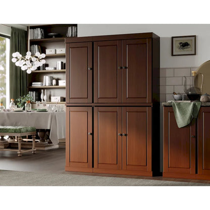 Armoire à vaisselle Palace Imports 100 % bois massif, 48,5 po, avec portes en verre opaque ou transparent et étagères réglables - 48,5 x 71,5 po