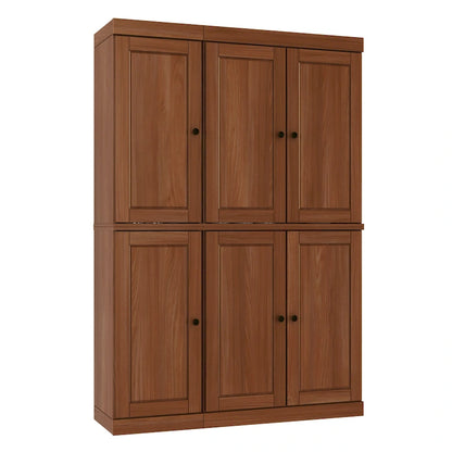 Armoire à vaisselle Palace Imports 100 % bois massif, 48,5 po, avec portes en verre opaque ou transparent et étagères réglables - 48,5 x 71,5 po