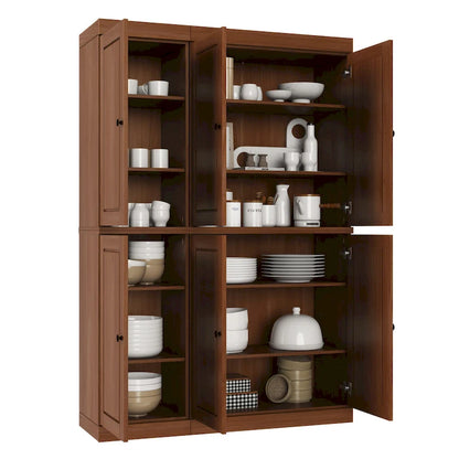 Armoire à vaisselle Palace Imports 100 % bois massif, 48,5 po, avec portes en verre opaque ou transparent et étagères réglables - 48,5 x 71,5 po