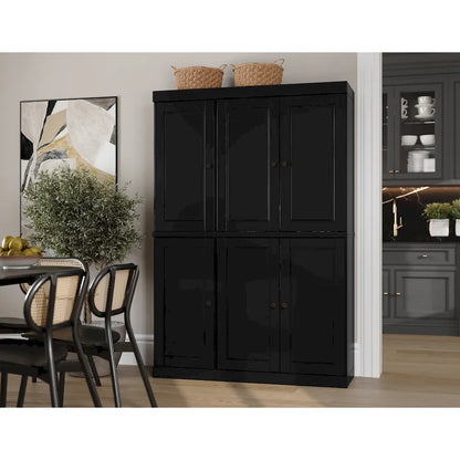 Armoire à vaisselle Palace Imports 100 % bois massif, 48,5 po, avec portes en verre opaque ou transparent et étagères réglables - 48,5 x 71,5 po