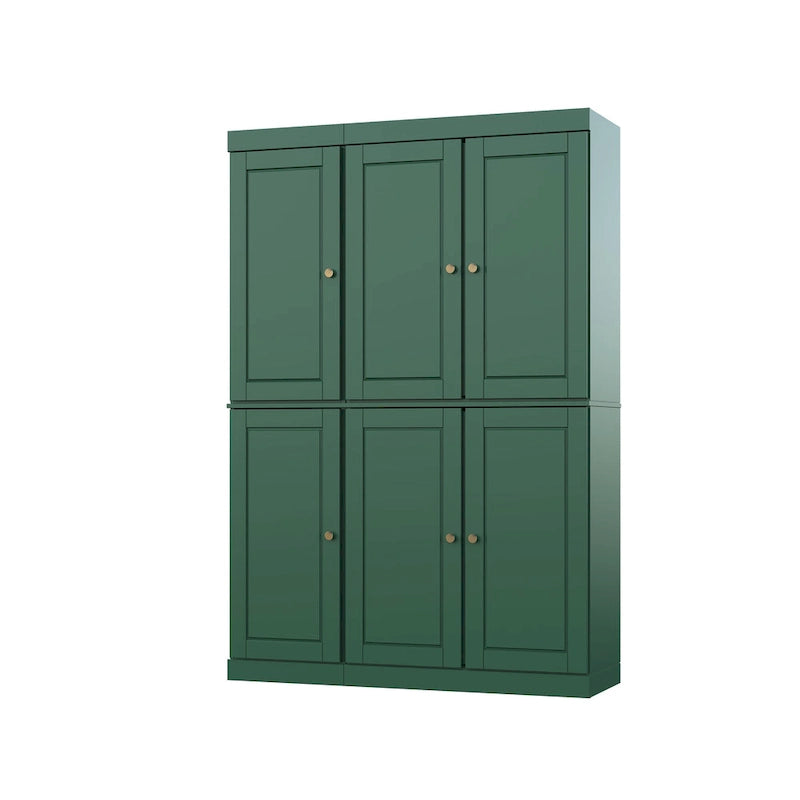 Armoire à vaisselle Palace Imports 100 % bois massif, 48,5 po, avec portes en verre opaque ou transparent et étagères réglables - 48,5 x 71,5 po