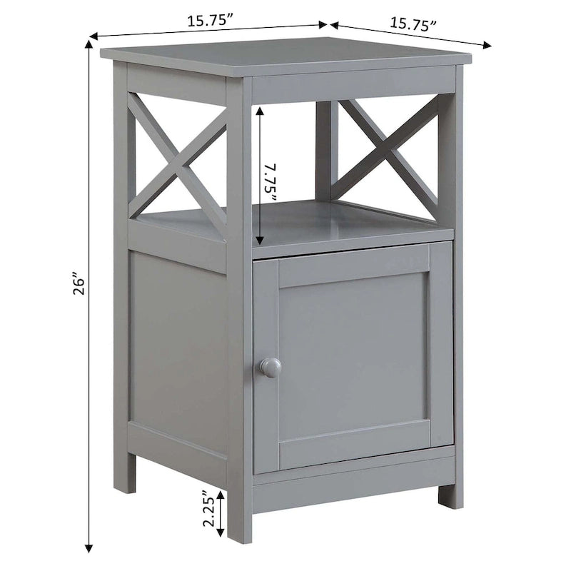 Table d'appoint Oxford de Convenience Concepts avec armoire de rangement et étagère