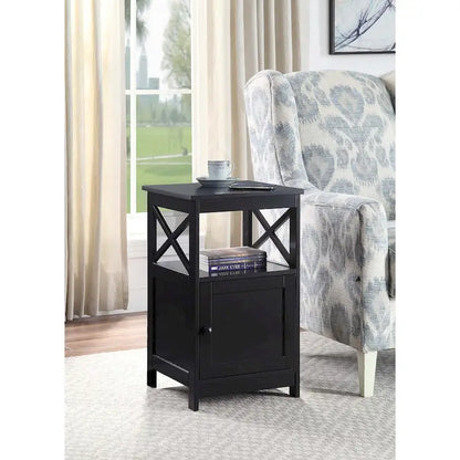 Table d'appoint Oxford de Convenience Concepts avec armoire de rangement et étagère