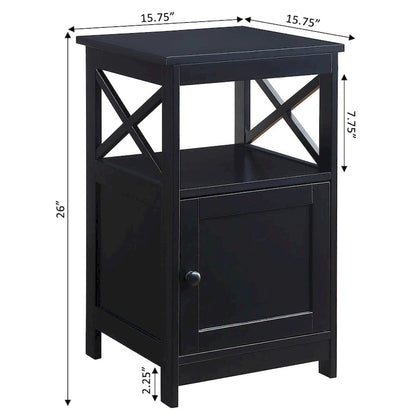 Table d'appoint Oxford de Convenience Concepts avec armoire de rangement et étagère