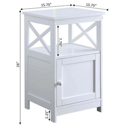 Table d'appoint Oxford de Convenience Concepts avec armoire de rangement et étagère