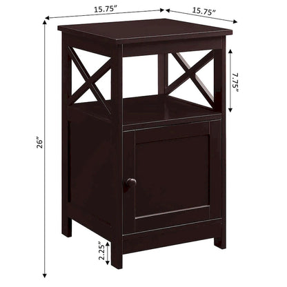 Table d'appoint Oxford de Convenience Concepts avec armoire de rangement et étagère