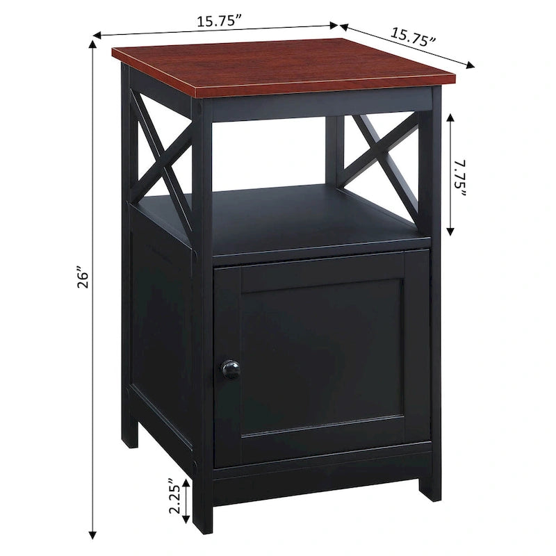 Table d'appoint Oxford de Convenience Concepts avec armoire de rangement et étagère