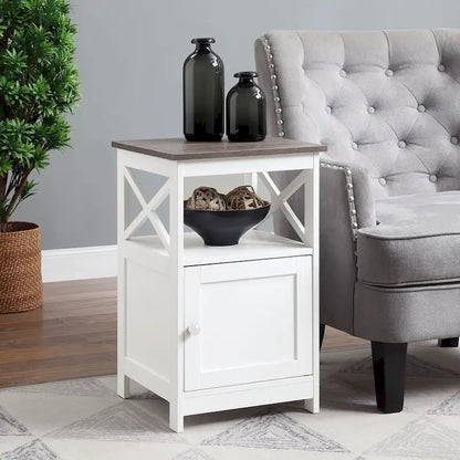 Table d'appoint Oxford de Convenience Concepts avec armoire de rangement et étagère