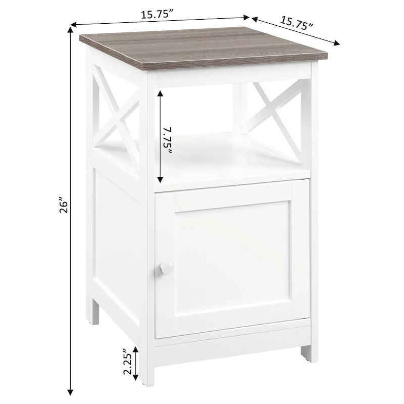 Table d'appoint Oxford de Convenience Concepts avec armoire de rangement et étagère