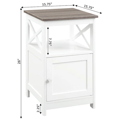 Table d'appoint Oxford de Convenience Concepts avec armoire de rangement et étagère