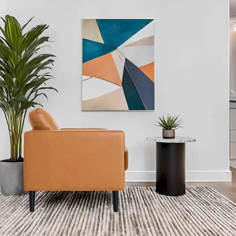 Fauteuil en cuir de vachette haut de gamme avec coussins haute densité et grand espace d'assise