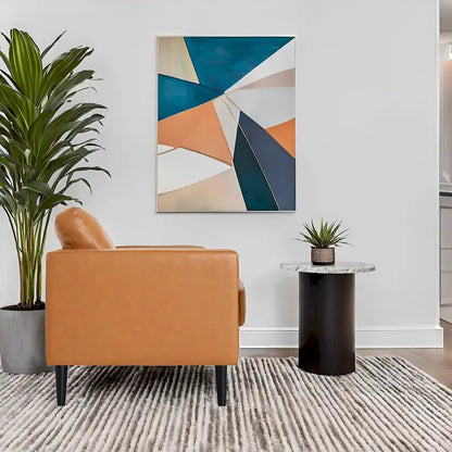 Fauteuil en cuir de vachette haut de gamme avec coussins haute densité et grand espace d'assise