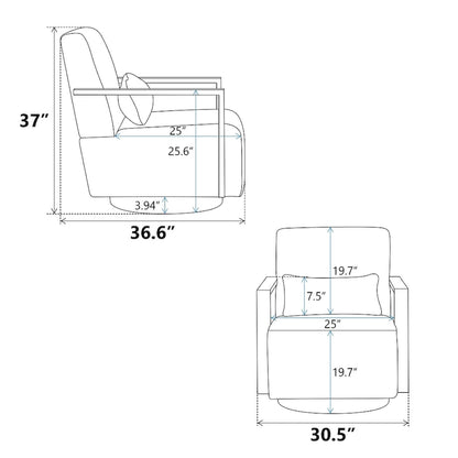 Fauteuil pivotant rembourré en bouclette style milieu du siècle avec coussin