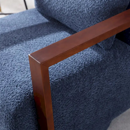 Fauteuil pivotant rembourré en bouclette style milieu du siècle avec coussin