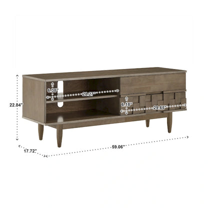 Meuble TV Kieran en bois style Mid-Century à 2 tiroirs par iNSPIRE Q Modern - 150 cm