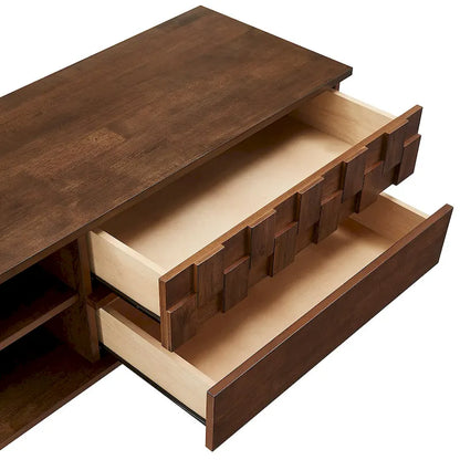 Meuble TV Kieran en bois style Mid-Century à 2 tiroirs par iNSPIRE Q Modern - 150 cm