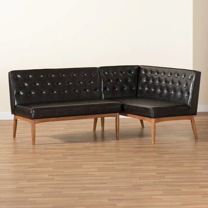 Ensemble banquette de coin repas 2 pièces Riordan style moderne du milieu du siècle