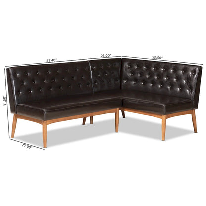 Ensemble banquette de coin repas 2 pièces Riordan style moderne du milieu du siècle