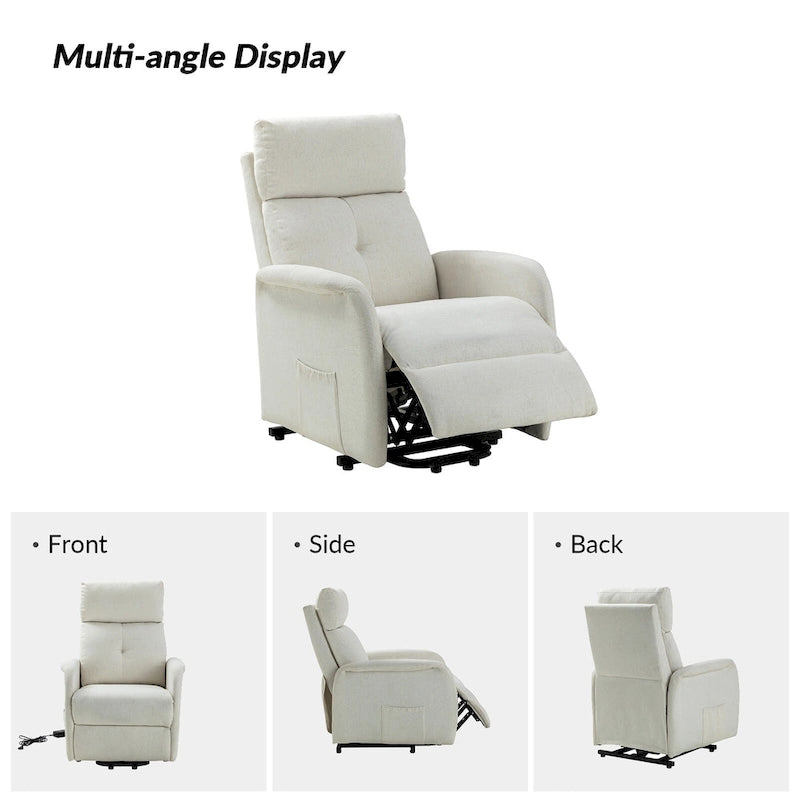 Fauteuil inclinable électrique Elisa avec télécommande et base en métal