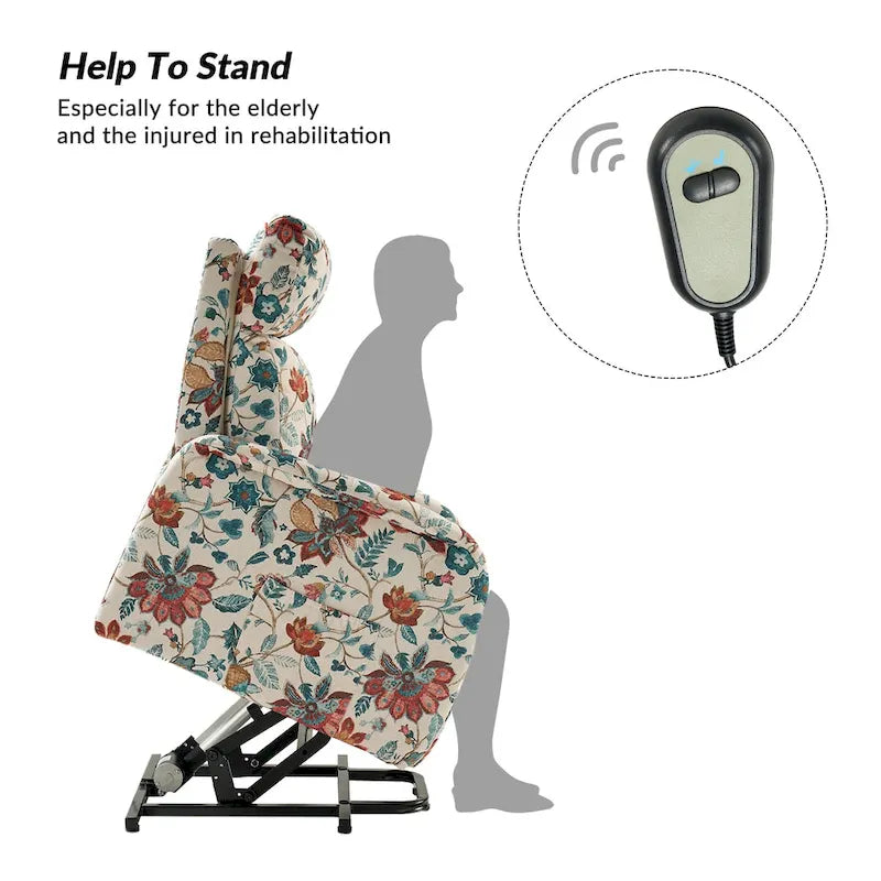 Fauteuil inclinable électrique Elisa avec télécommande et base en métal