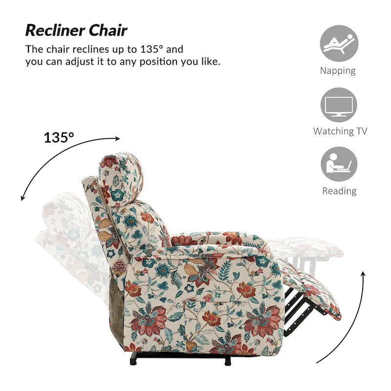 Fauteuil inclinable électrique Elisa avec télécommande et base en métal