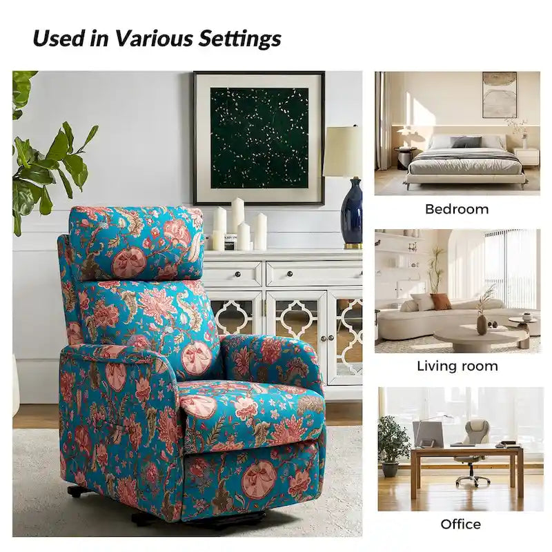 Fauteuil inclinable électrique Elisa avec télécommande et base en métal