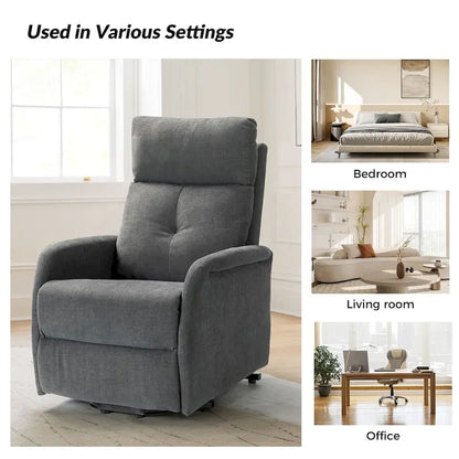 Fauteuil inclinable électrique Elisa avec télécommande et base en métal