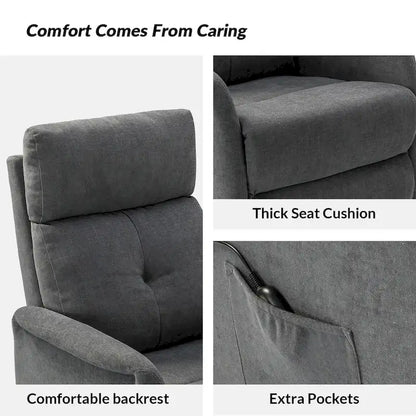 Fauteuil inclinable électrique Elisa avec télécommande et base en métal