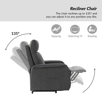 Fauteuil inclinable électrique Elisa avec télécommande et base en métal