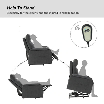 Fauteuil inclinable électrique Elisa avec télécommande et base en métal